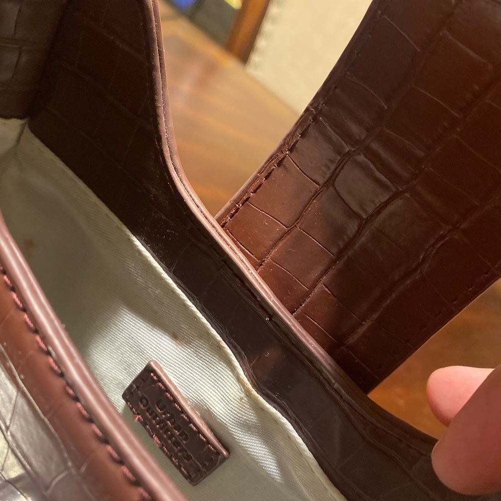 Urban Outfitters Brown Croc-Embossed Mini Bag with Chain - Picture 3 of 9